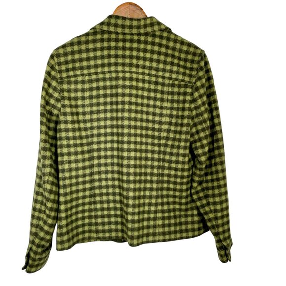 Talbots Wool Blend Green Plaid Button-Front Jacket Shacket Style Women’s Size 10 - Picture 4 of 12